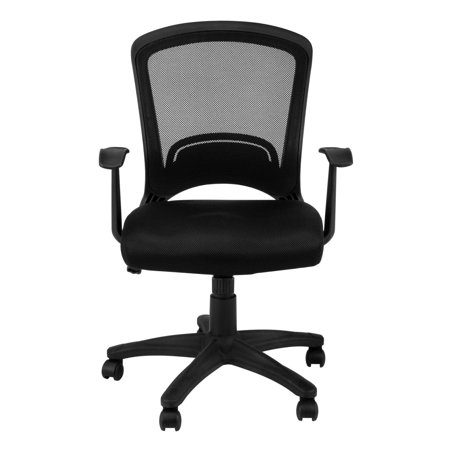 Monarch Specialties Office Chair, Swivel, Ergonomic, Armrests, Computer Desk, Work, Black Mesh