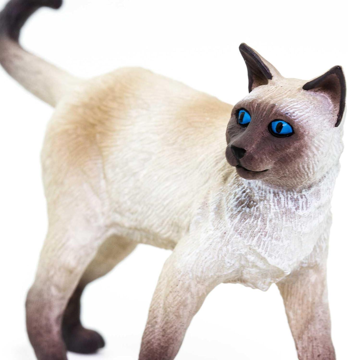 Hand-Painted Cream and Brown Siamese Cat Figurine