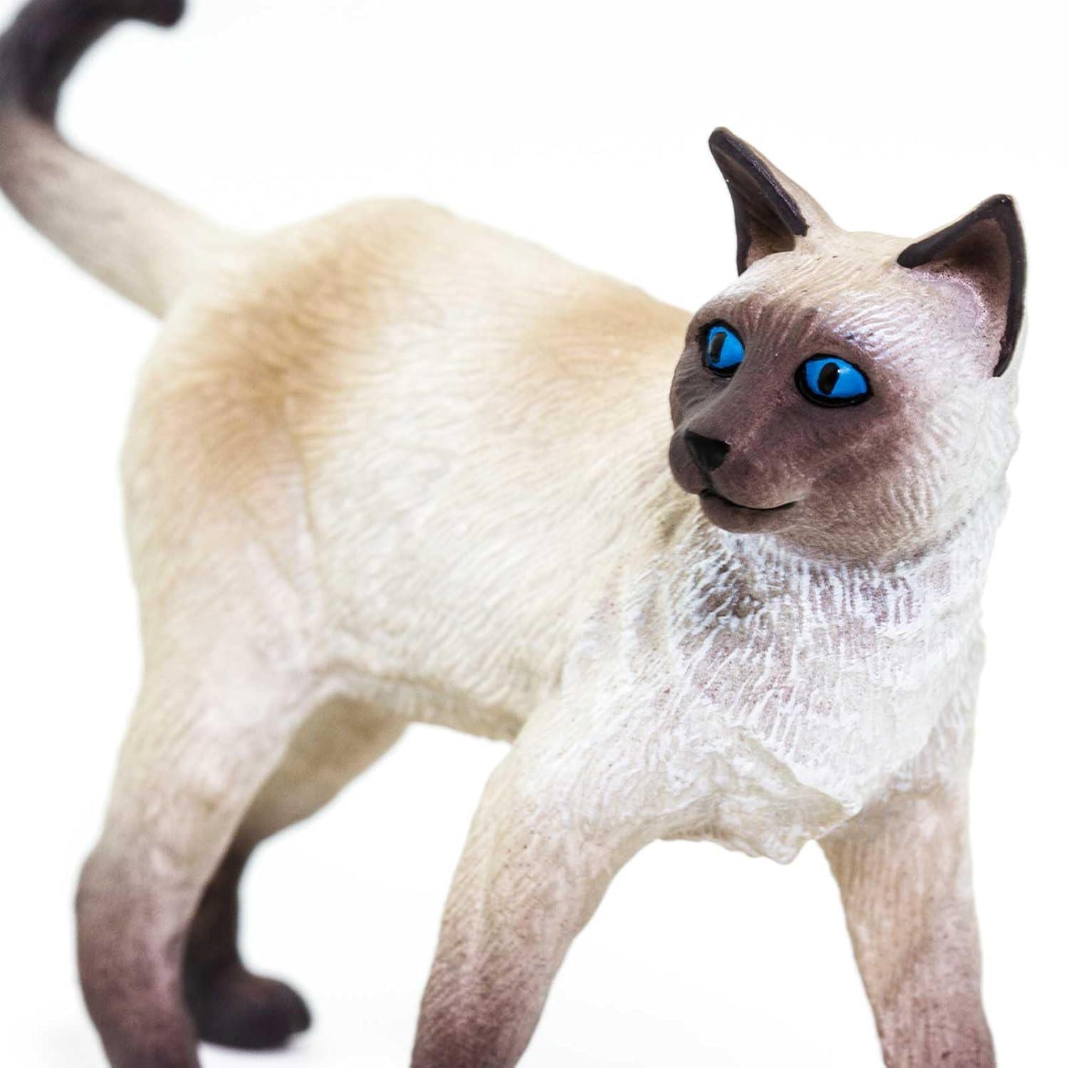 Hand-Painted Cream and Brown Siamese Cat Figurine