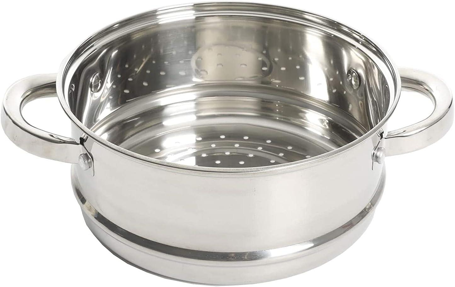 Hali 3-Quart Stainless Steel Steamer Set with Glass Lid