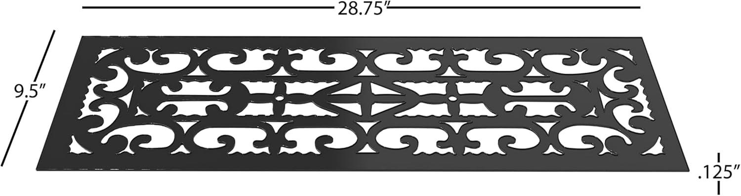 Set of 2 Non-Slip Stair Treads for Wooden Steps - Heavy Duty Decorative Runner with Traction Control Grip - Outdoor Rubber Mats by Pure Garden (Black)