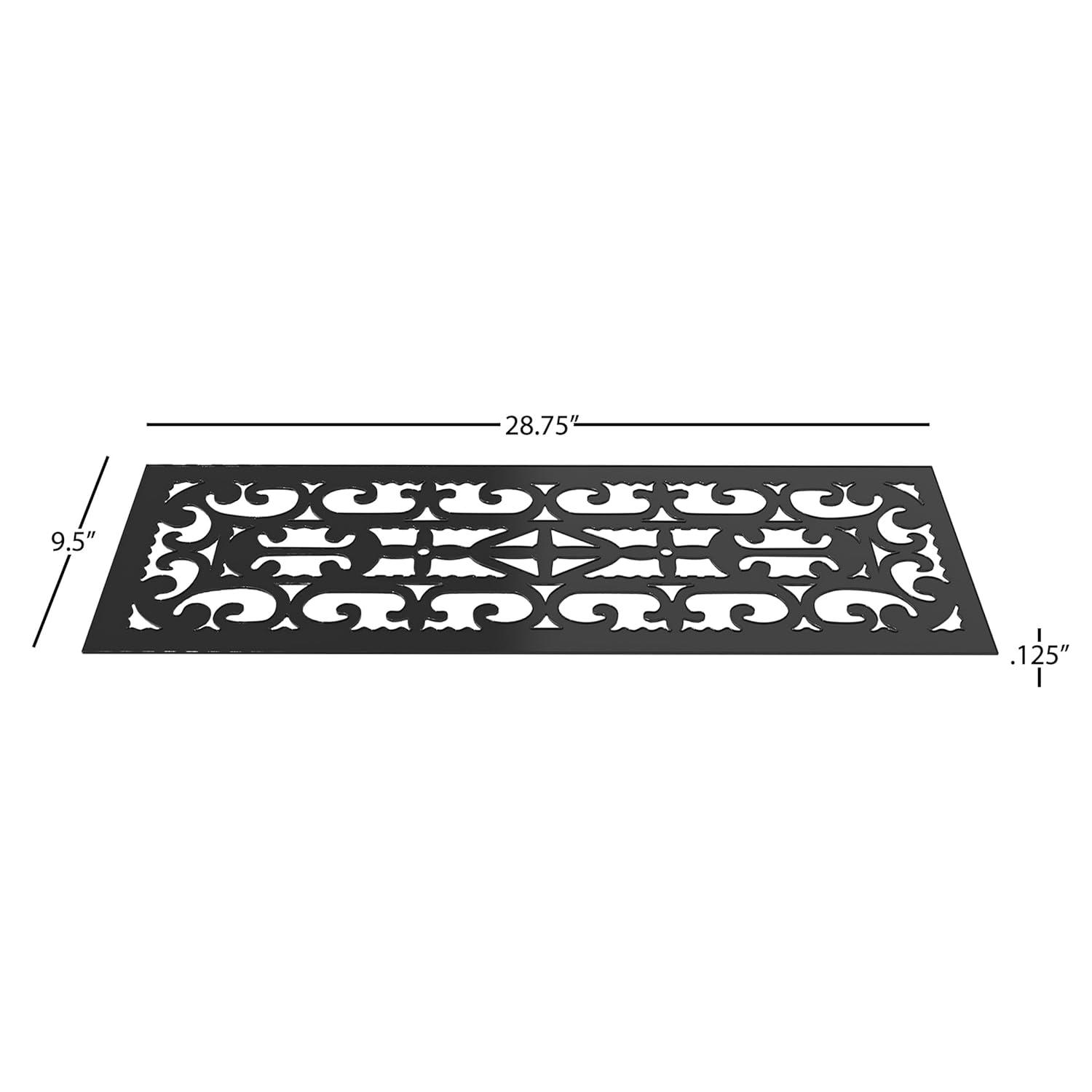 Set of 2 Non-Slip Stair Treads for Wooden Steps - Heavy Duty Decorative Runner with Traction Control Grip - Outdoor Rubber Mats by Pure Garden (Black)