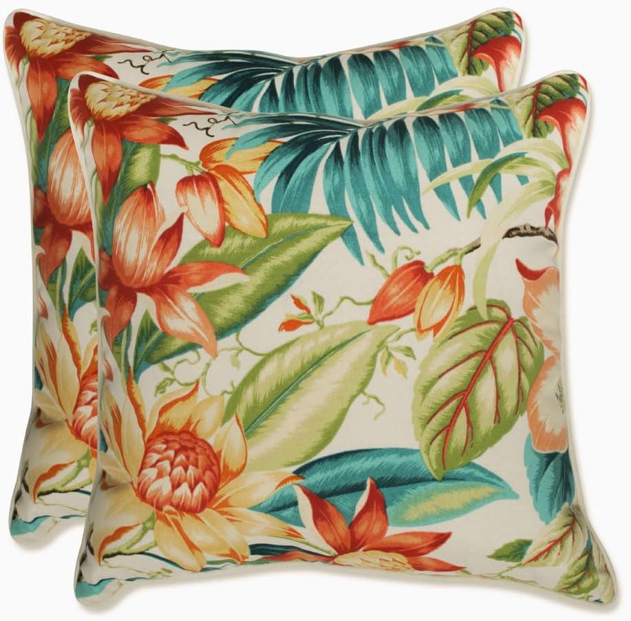 Botanical Glow Tiger Lily Floral Indoor/Outdoor Reversible Throw Pillow