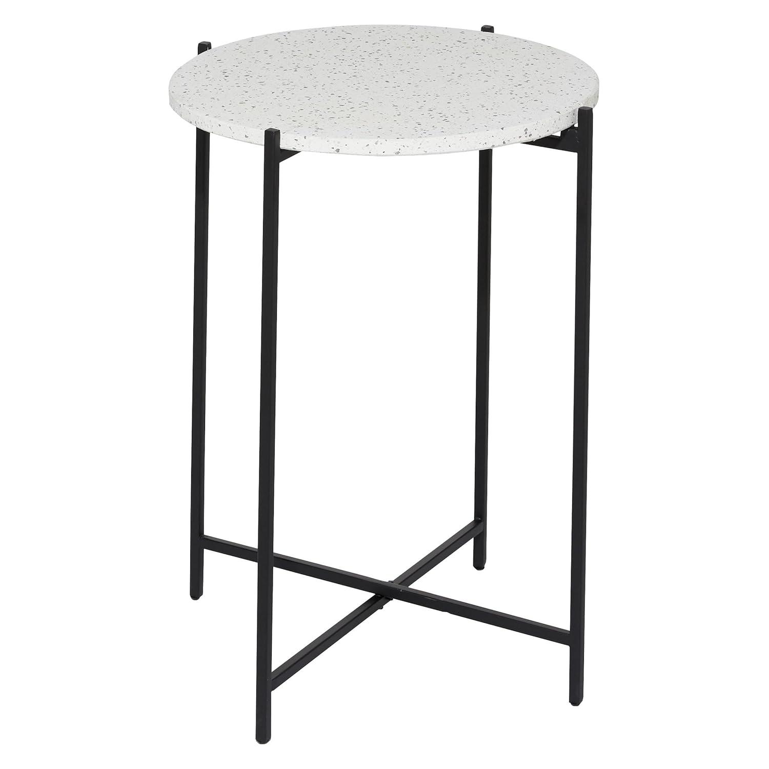 Contemporary Terrazzo Accent Table White - Olivia & May
