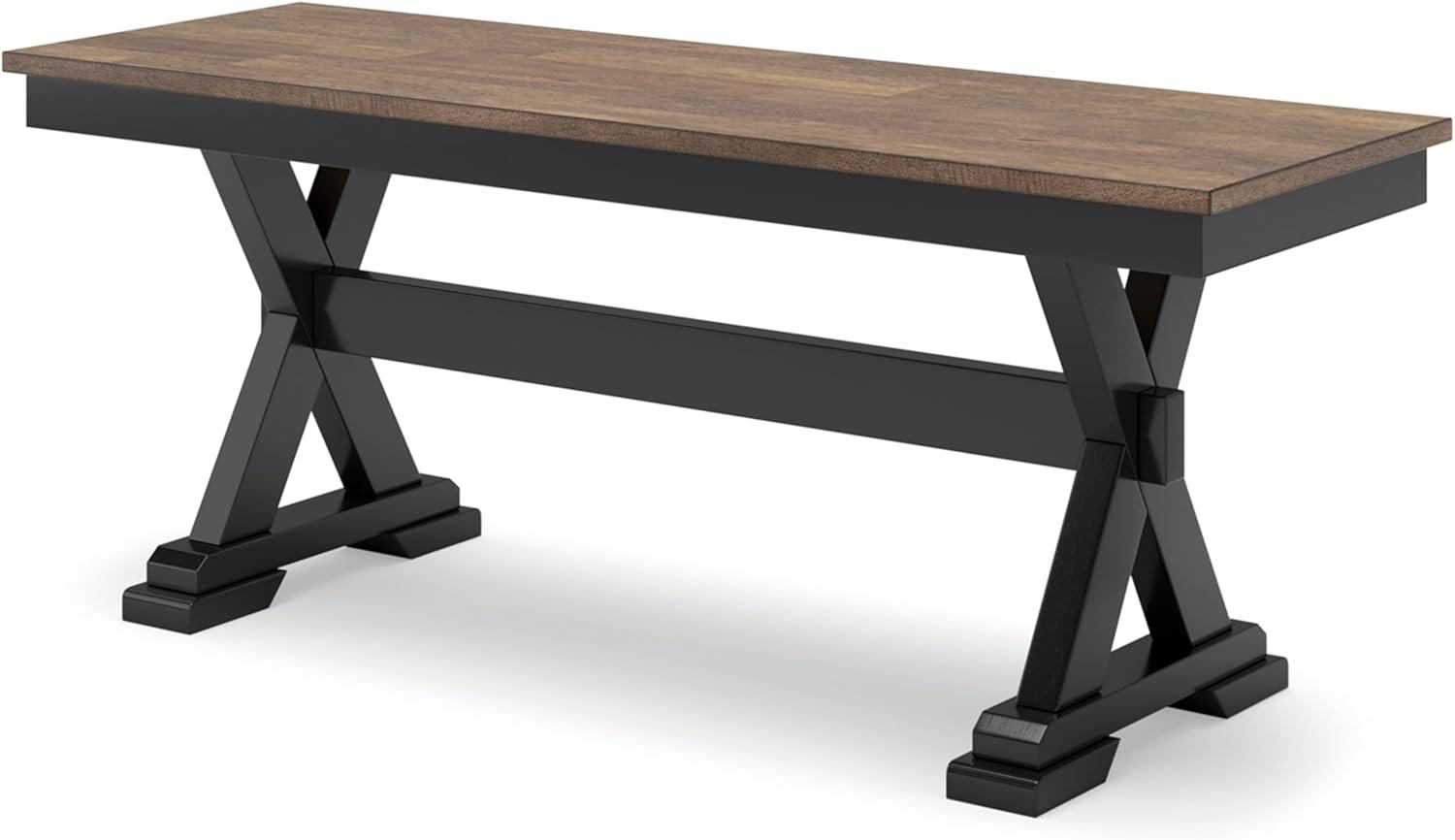 Signature Design by Ashley Wildenauer 50" Dining Bench, Brown & Black