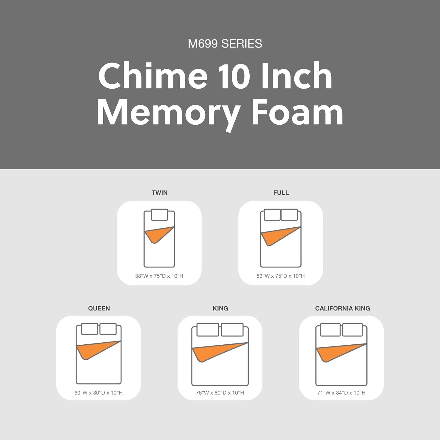 Chime 10" Firm Memory Foam Mattress