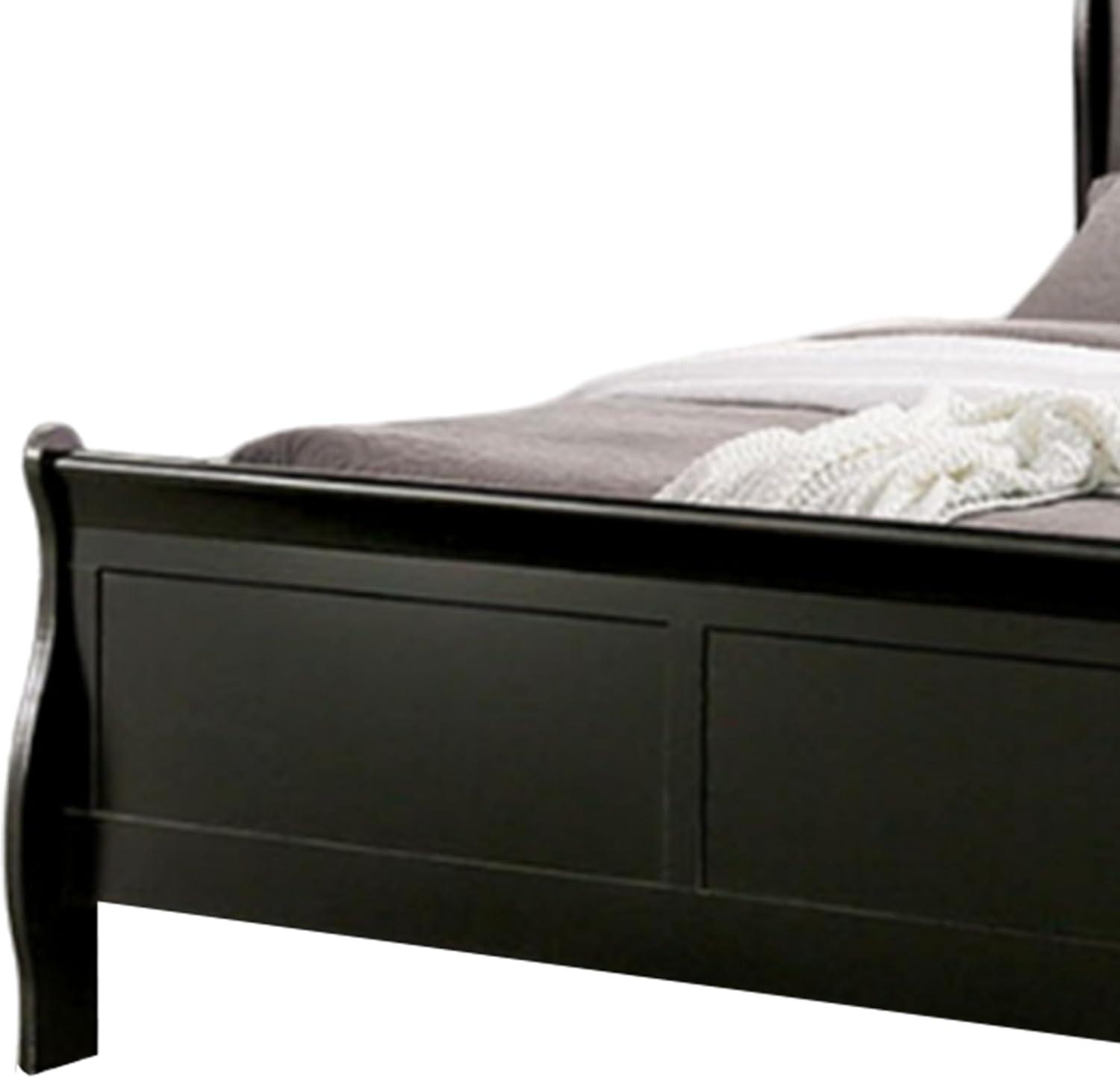Ryla Bed, Sleigh Panel Headboard, Classic Solid Wood