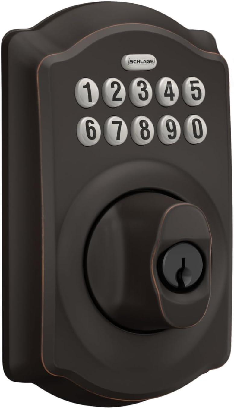 Aged Bronze Keypad Deadbolt with Keyless Entry