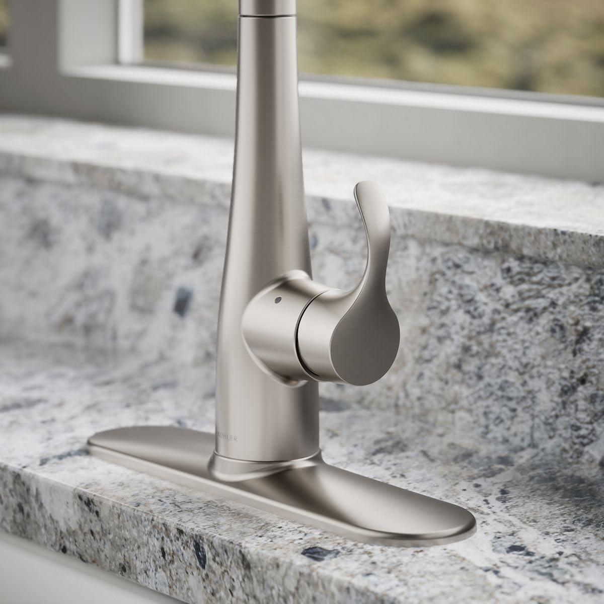 Simplice Touchless Pull-Down Kitchen Sink Faucet with Three-Function Sprayhead