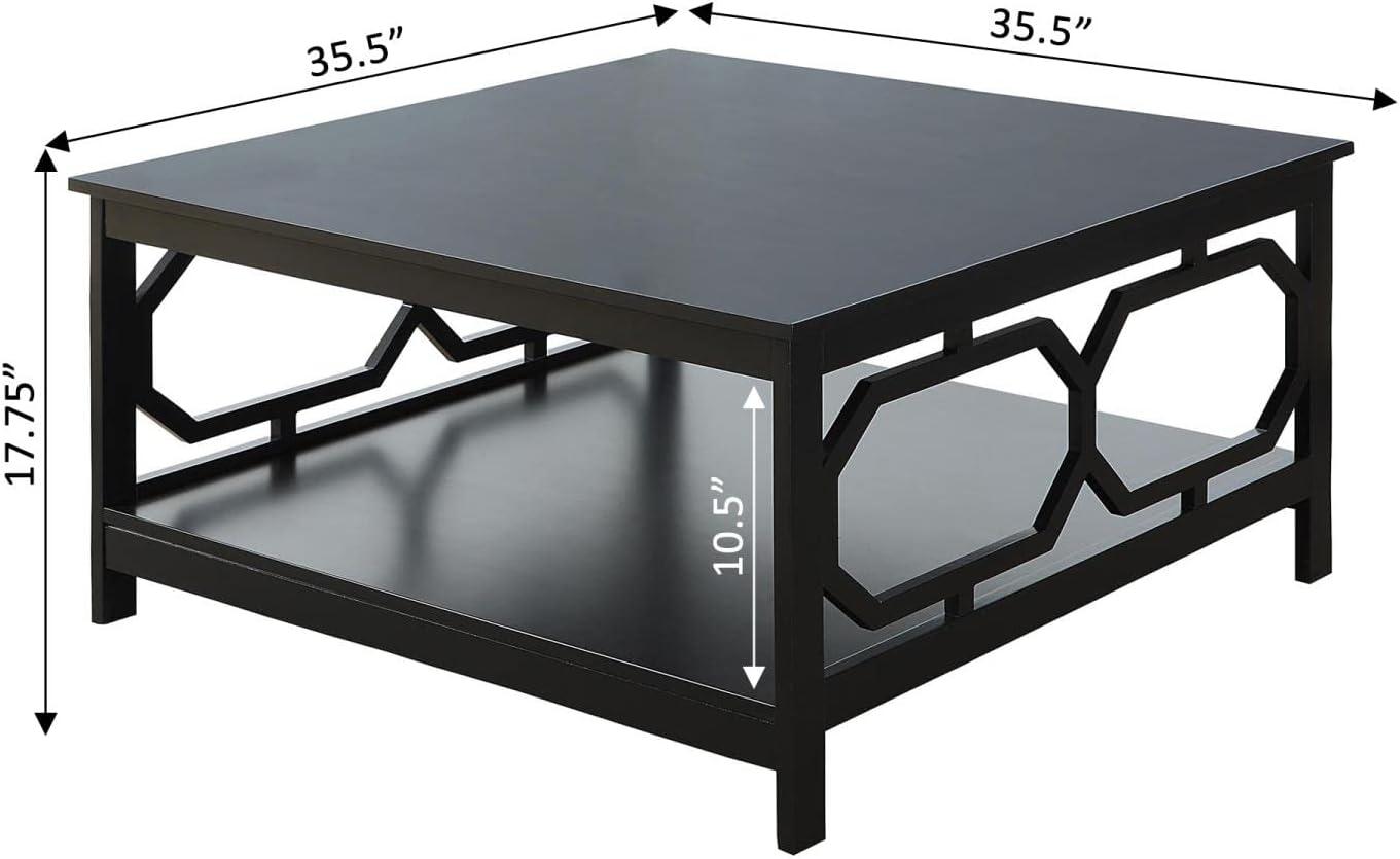 Convenience Concepts Omega Square 36" Coffee Table in Black Wood Finish