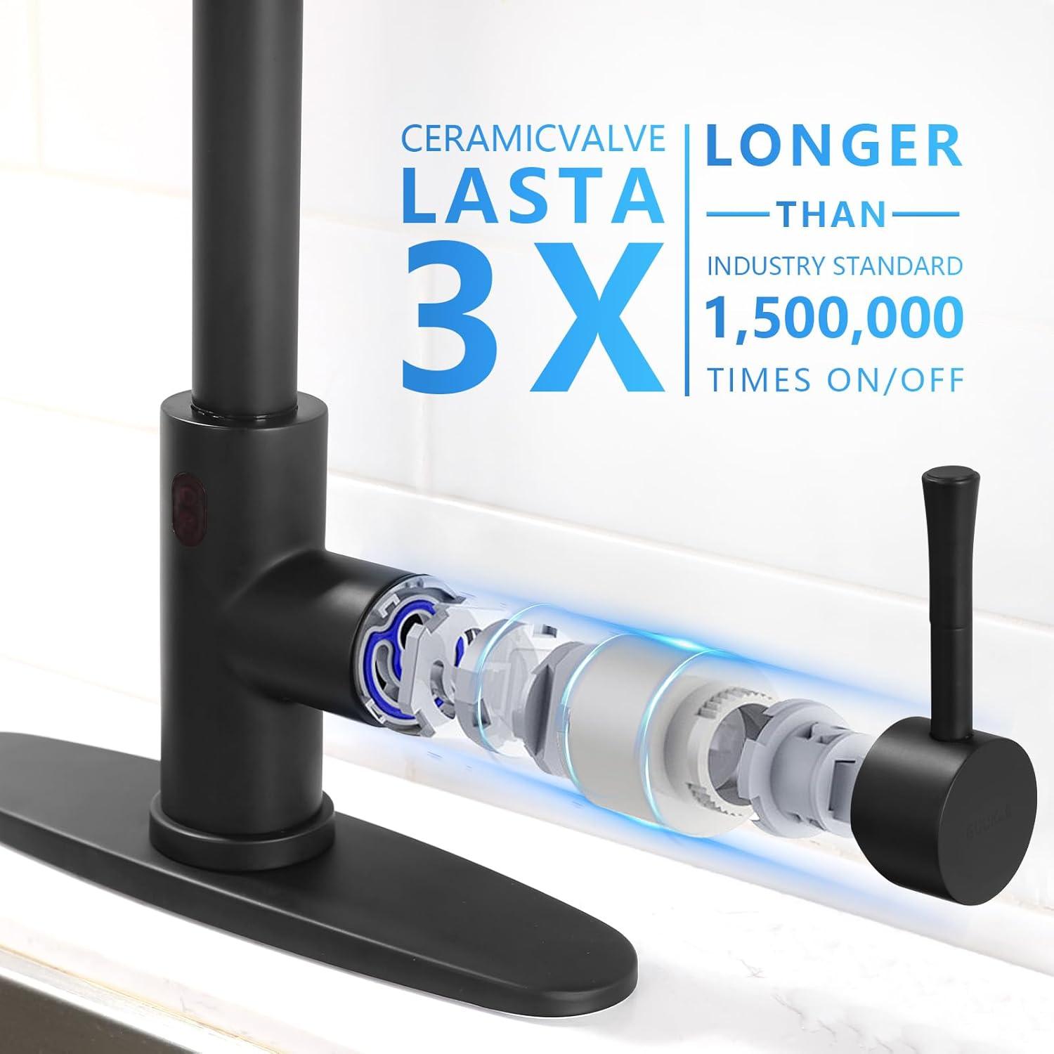 GAGALIFE Single Handle Pull Down Sprayer Kitchen Faucet High Arc Stainless Steel Faucet with 3-Function Sprayer JJL-CL-PT-SDP-G