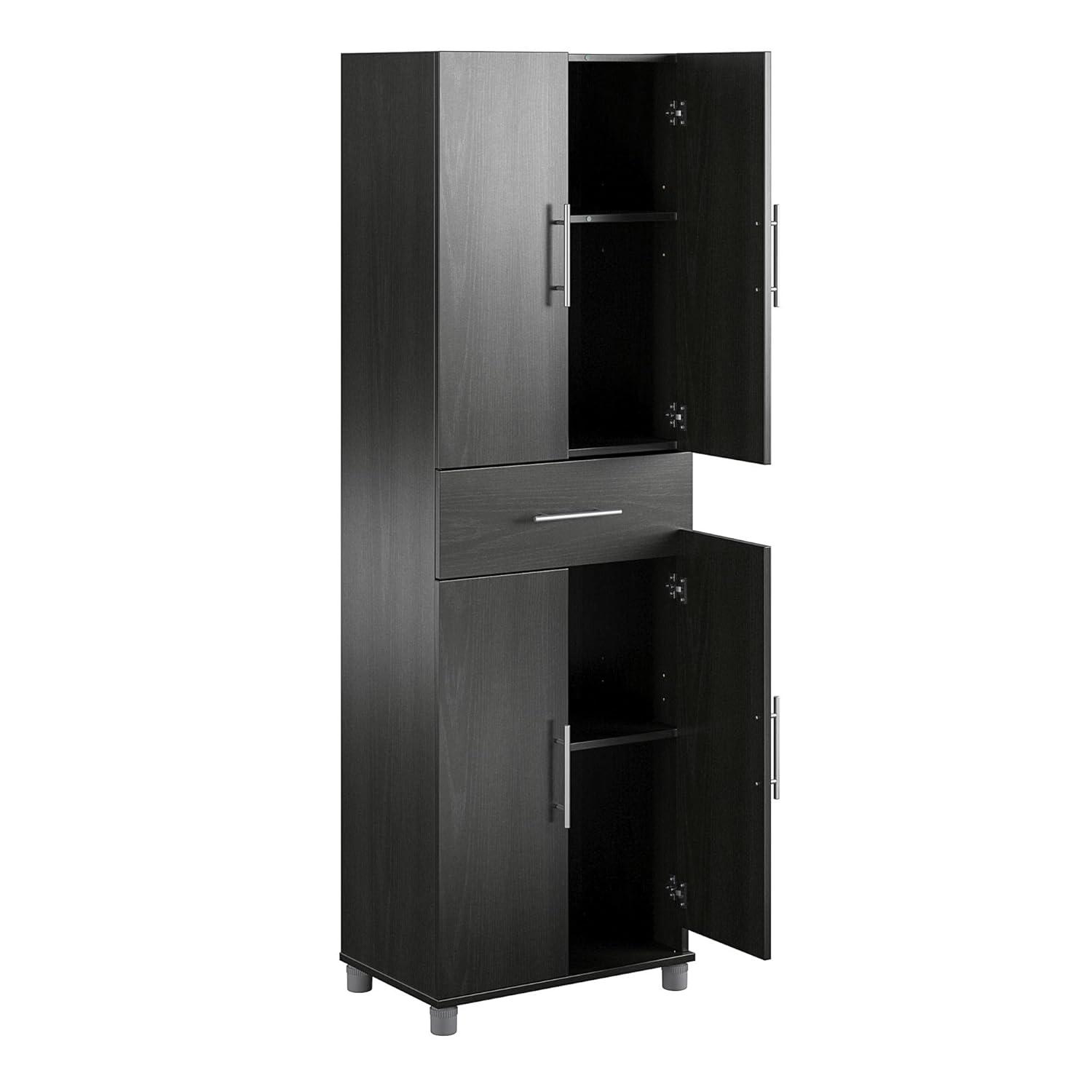 Camberly 4 Door/1 Drawer Storage Cabinet, Graphite Gray