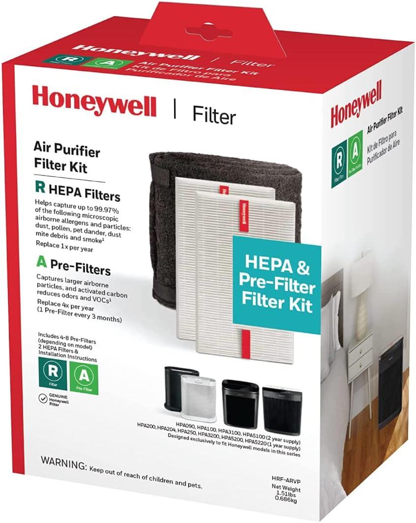 Honeywell HEPA Air Purifier Filter Value Kit with A and R Filters: Replacement for HPA200, HPA3100B, Captures Allergens