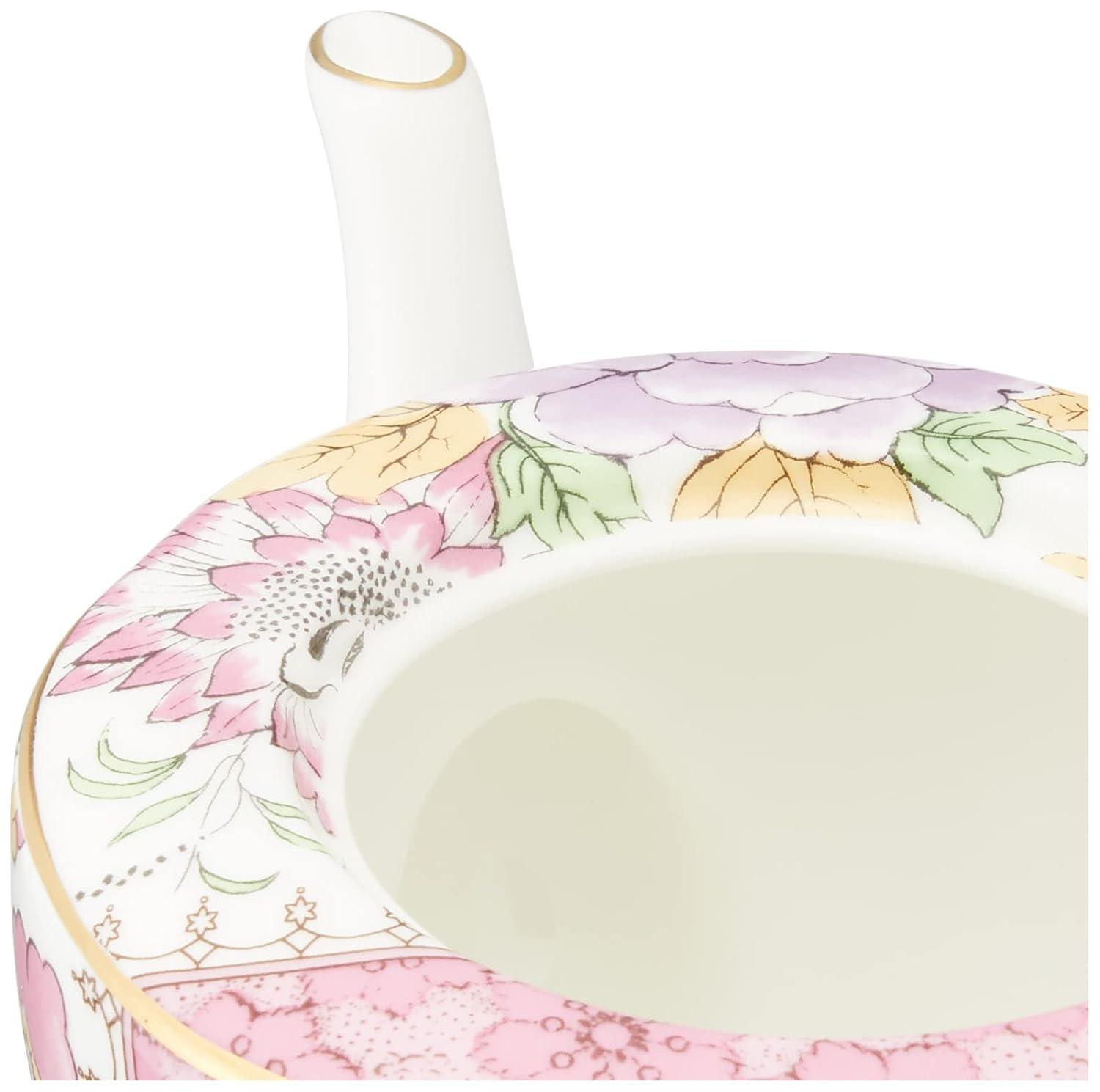 Butterfly Bloom Floral Bone China Teapot with Gold Accents
