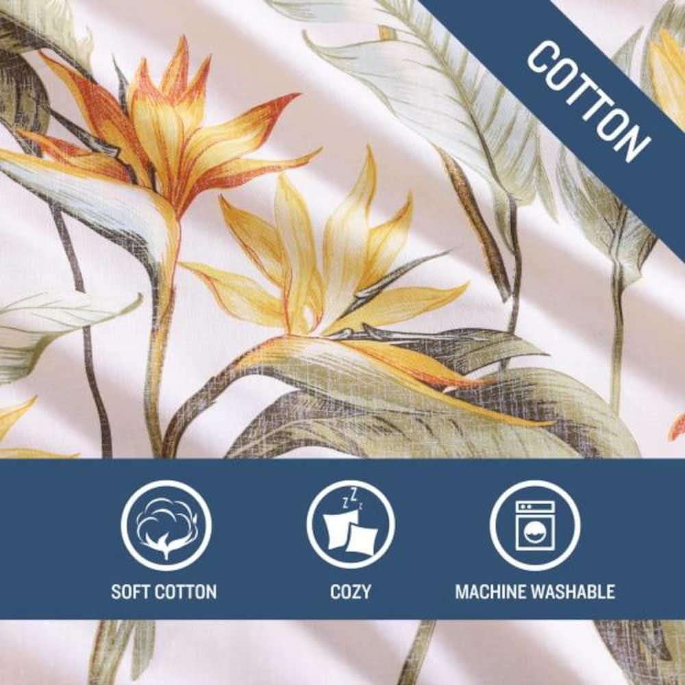 Tommy Bahama Birds Of Paradise Ivory Cotton Reversible Duvet Cover Set