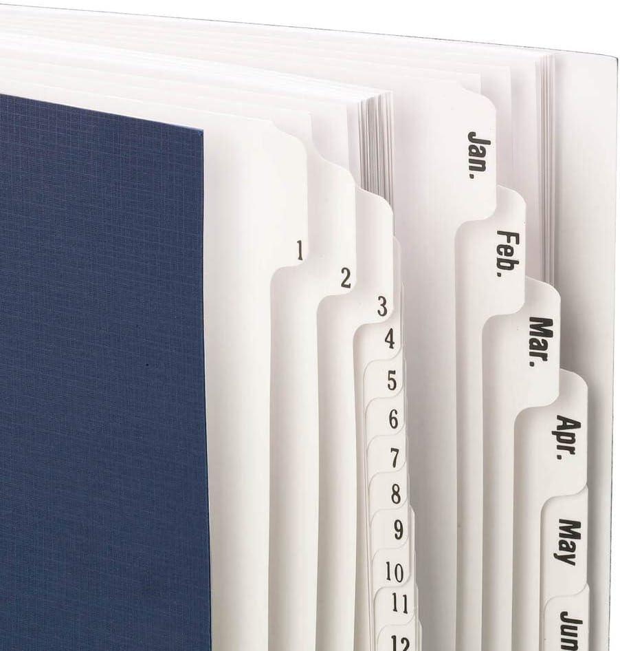 Smead Desk File/Sorter, Daily (1-31) and Monthly (Jan.-Dec.), 43 Dividers, Letter Size, Dark Blue (89235)