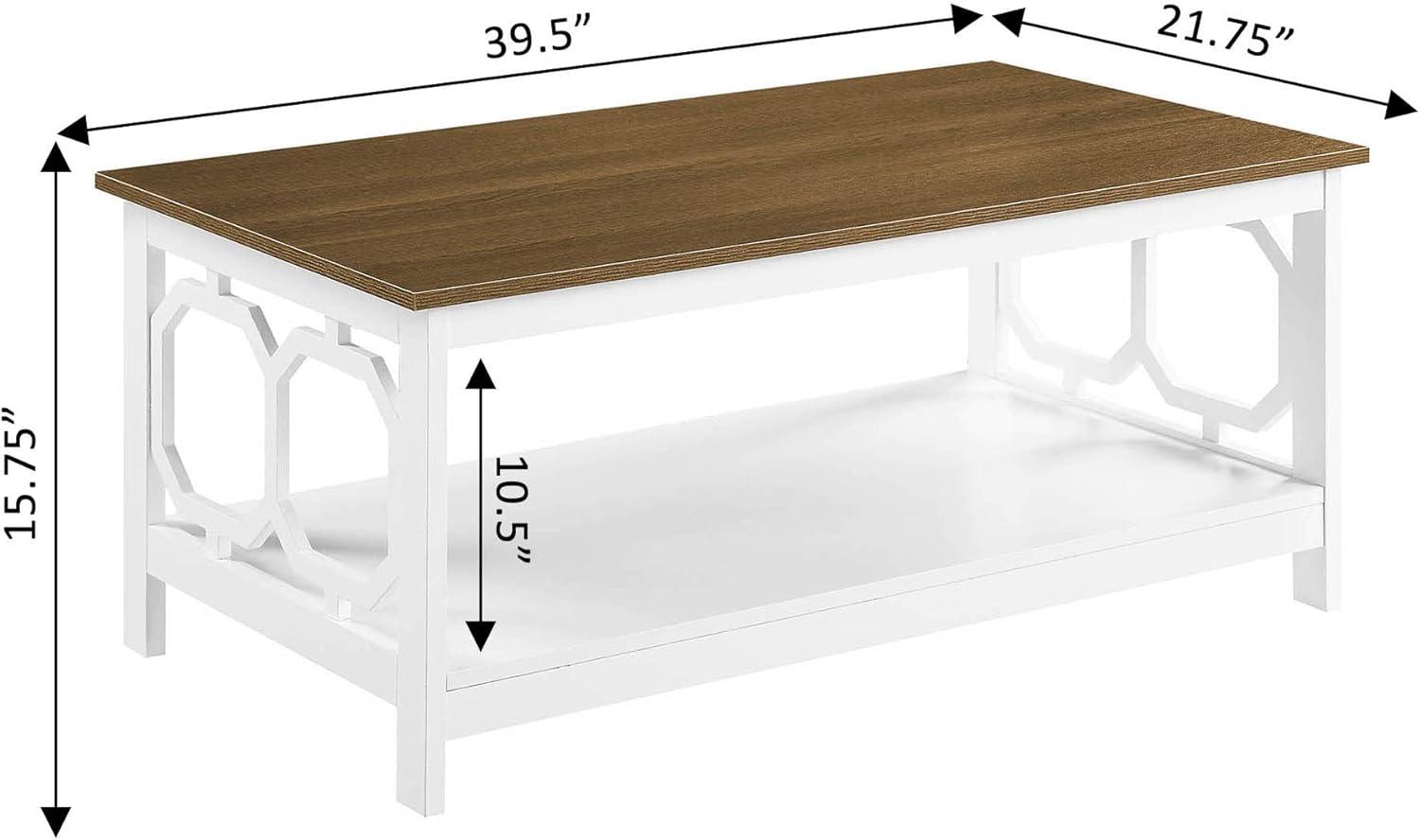 Convenience Concepts Omega Coffee Table with Shelf, Driftwood/White