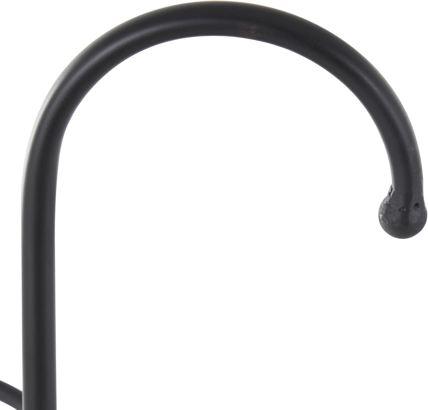 DecMode Brown Metal Umbrella Stand with Embossed Emblems