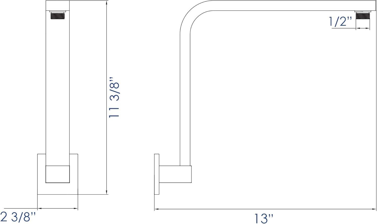 Polished Chrome 13" Wall Mounted Shower Arm