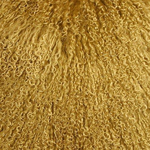 Soft Gold 18" Mongolian Sheepskin Fur Throw Pillow