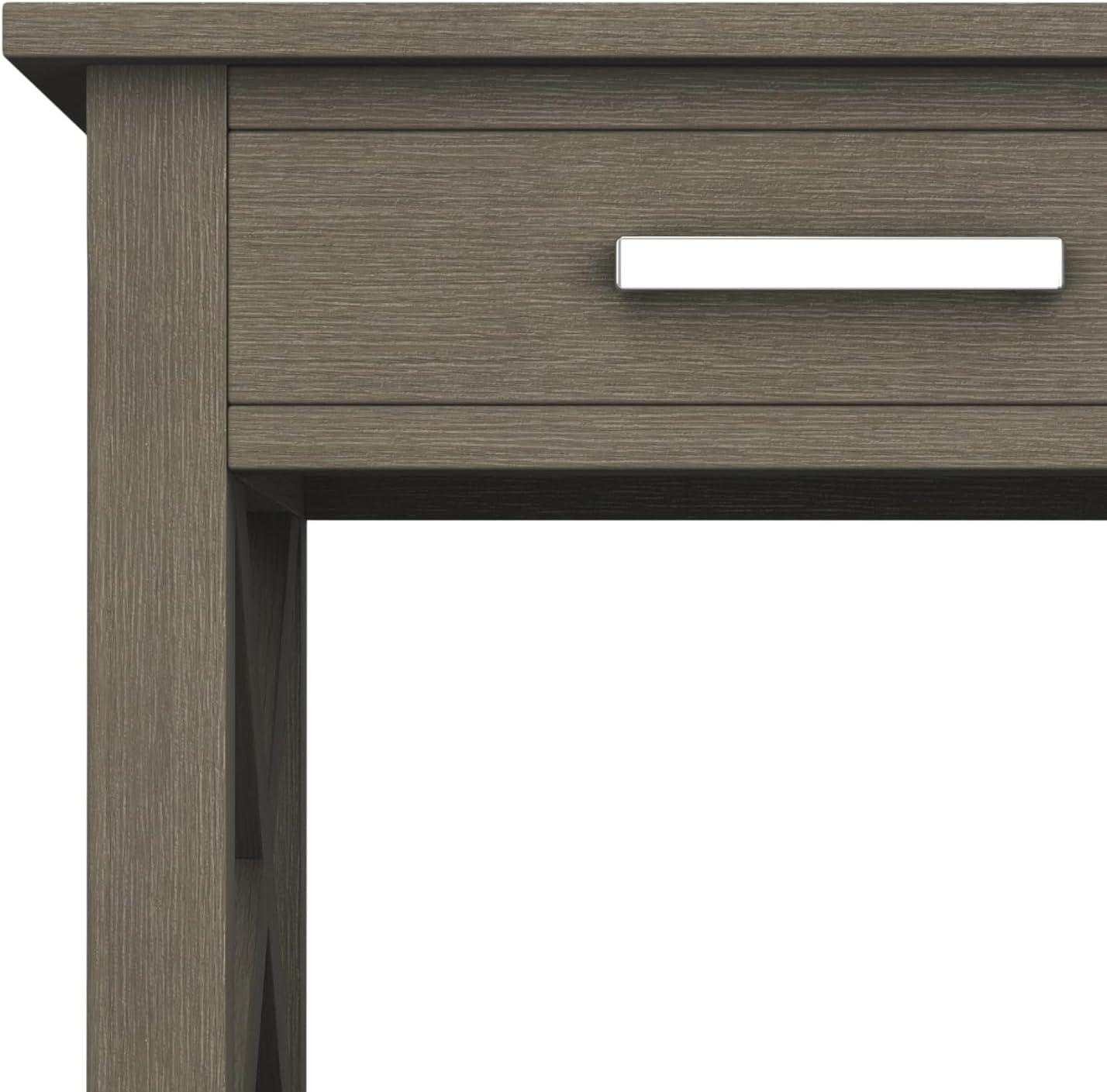 Simpli Home Kitchener Square End Table in Farmhouse Gray