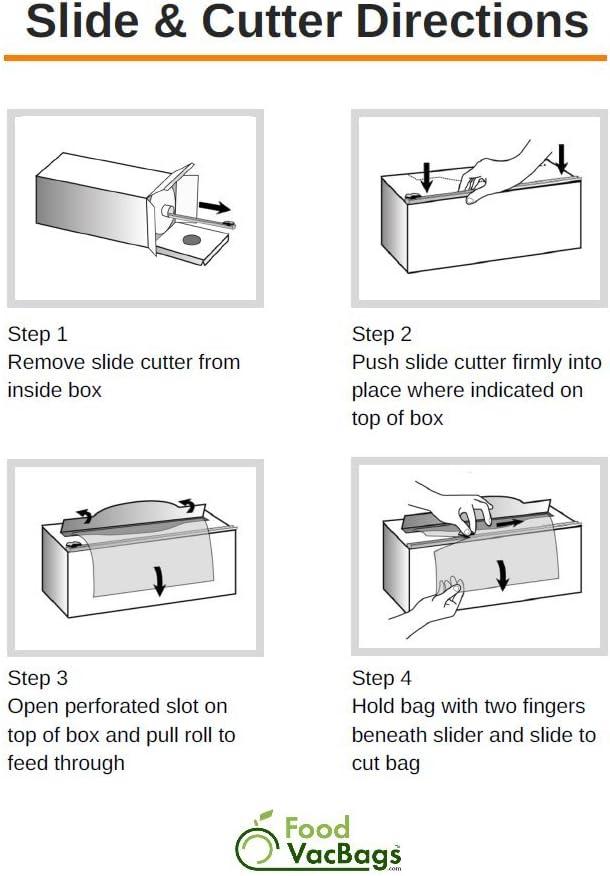 FoodVacBags 11" x 100' Bulk Vacuum Seal Roll - Convenient Dispenser Box with Cutter - Custom Size, Commercial Grade Food Saver Bag Roll - Food Storage, Seal a Meal in Food Sealer Bags