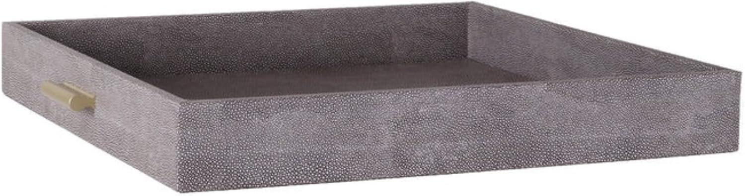 Slate Shagreen Medium Tray with Gold Handles