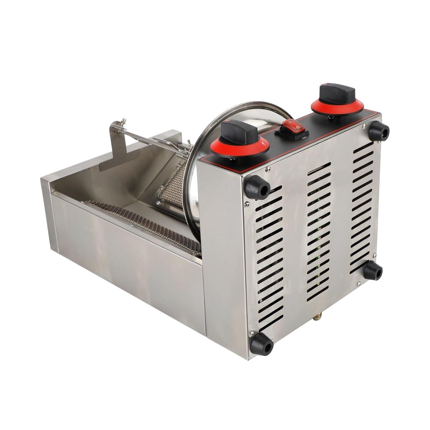 TOPTENG 110V 2000W Commercial Electric Vertical Gas Shawarma Broiler Machine Spinning Doner Kebab Gyro Grill Machine, Rotisserie Doner Kebab Gyro Grill Device for Restaurant Dinner Home Kitchen