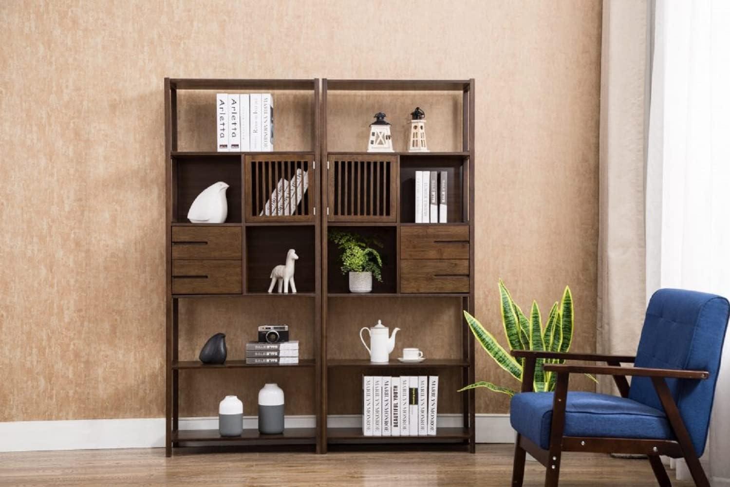 Selma Bamboo Bookcase Right Facing Spindle Cabinet - Boraam