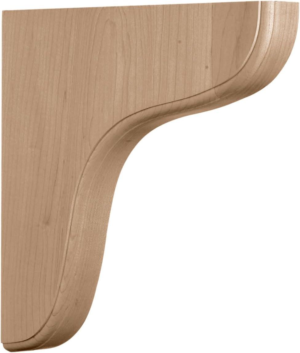 Ekena Millwork 1 3/4"W x 10 1/2"D x 10 1/2"H Eaton Wood Bracket, Red Oak