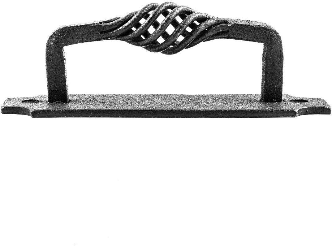 Renovators Supply Cabinet Handles 5.24" Black Wrought Iron Pull Handle Antique Colonial Birdcage Style Drawer and Dresser Door Handles w/Screws Pack of 2