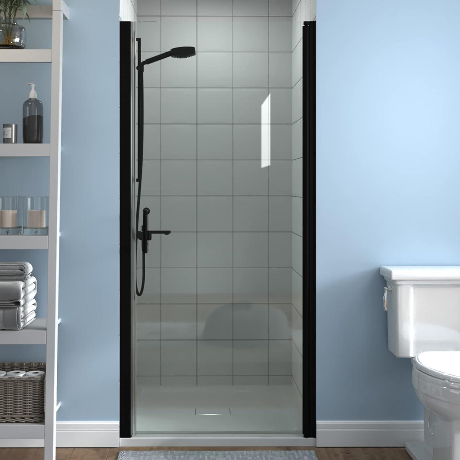 ExBrite 34" x 72" Frameless Clear Glass Shower Door with Chrome Finish