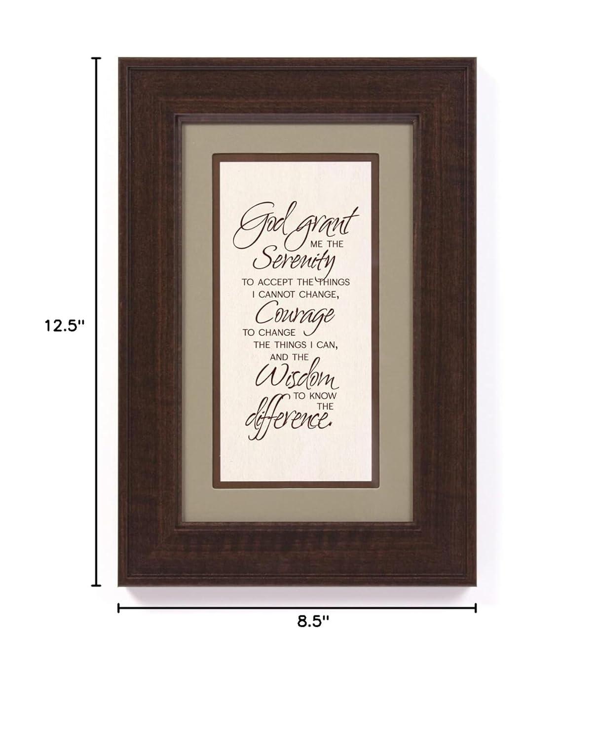 Serenity Prayer Brown Framed Motivational Wall Art