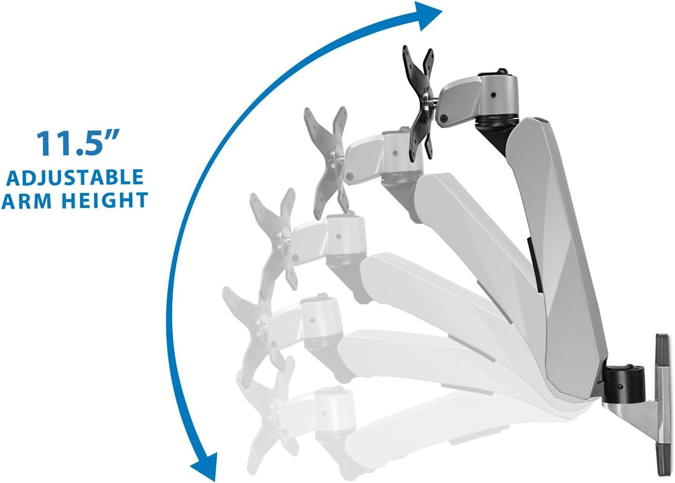Mount-It! Full Motion Adjustable Single Monitor Wall Mount | Tilt, Rotate, Swivel Arm Wall Mount Stand | Fits Up to 32 in. Screens