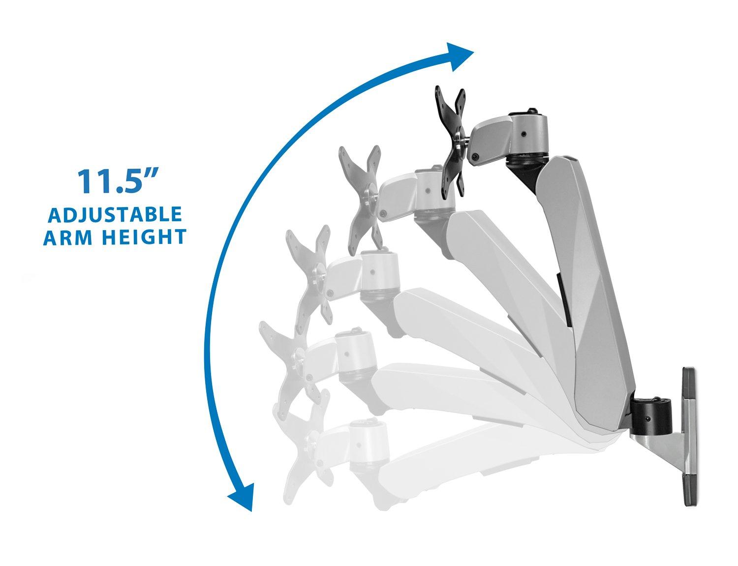 Mount-It! Full Motion Adjustable Single Monitor Wall Mount | Tilt, Rotate, Swivel Arm Wall Mount Stand | Fits Up to 32 in. Screens