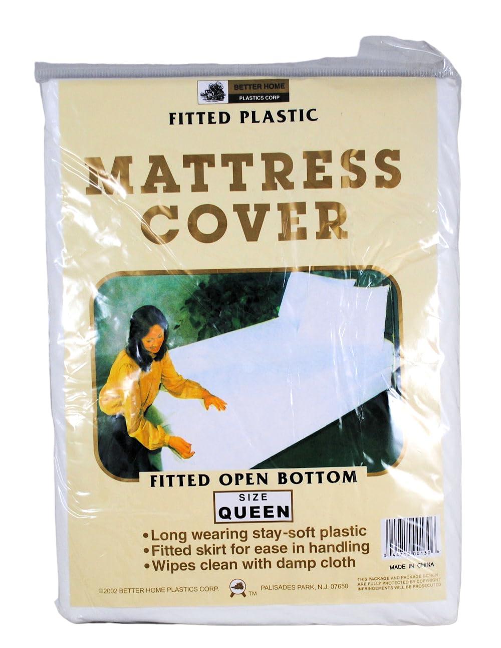 Queen White Waterproof Plastic Mattress Cover