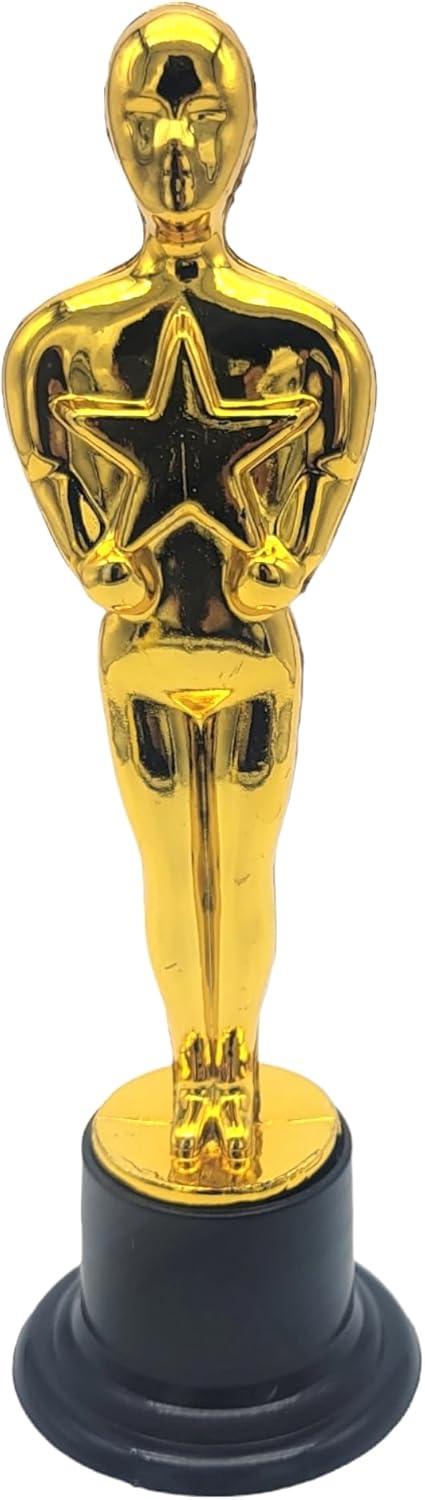 WINKIO Gold Award Trophies，Gold Award Statues, Pack of 6 Mini Trophies, Plastic Trophy Award for Competition,Events, Sports, Party Decorations,Award Ceremony and Appreciation Gift