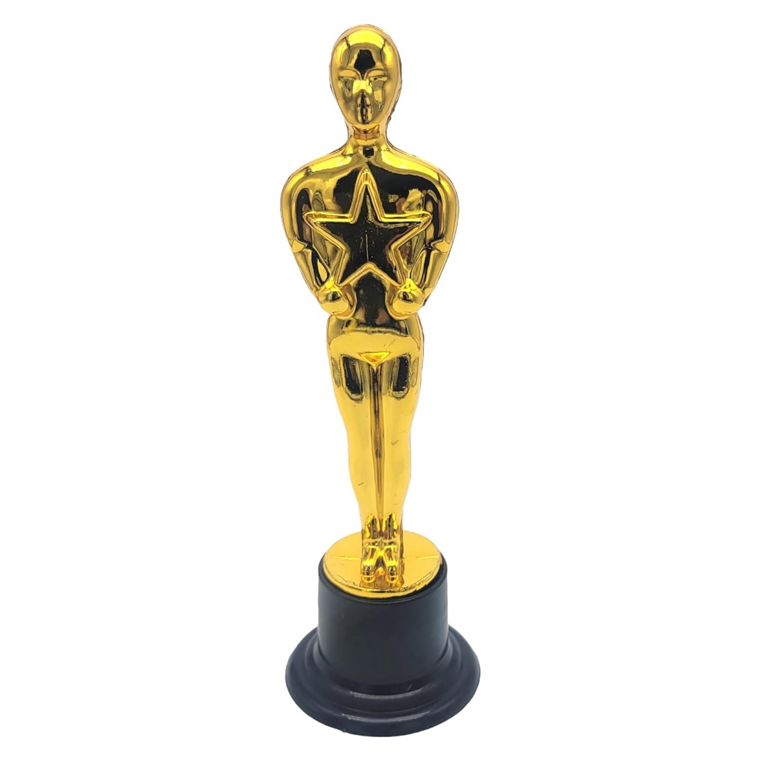 WINKIO Gold Award Trophies，Gold Award Statues, Pack of 6 Mini Trophies, Plastic Trophy Award for Competition,Events, Sports, Party Decorations,Award Ceremony and Appreciation Gift
