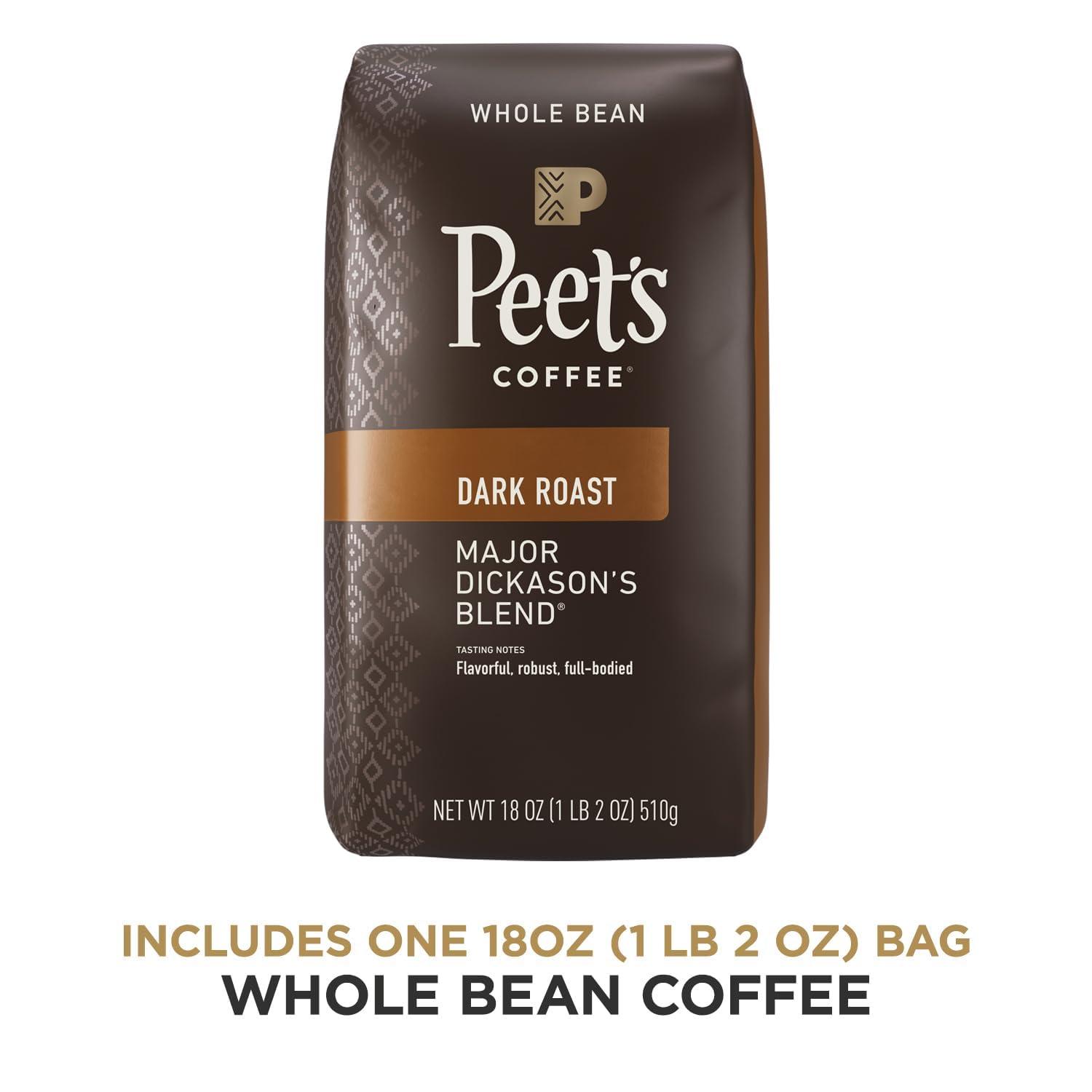 Peet's Major Dickason Dark Roast Whole Bean Coffee - 18oz