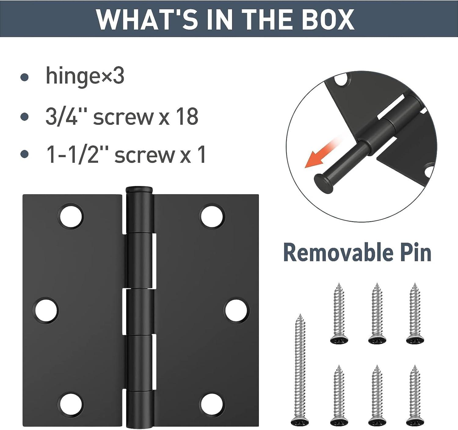 Design House 3.5" H x 3.5" W Butt Bearing Door Hinges (Set of 3)