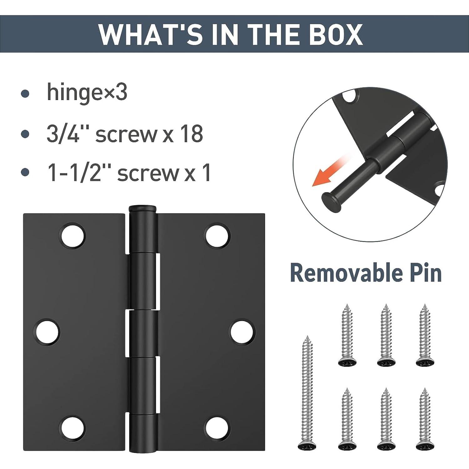 Design House 3.5" H x 3.5" W Butt Bearing Door Hinges (Set of 3)