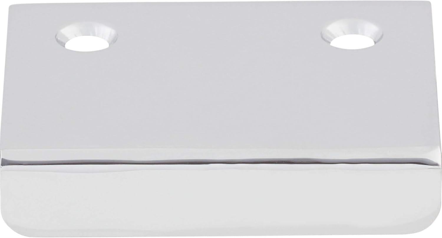 Polished Chrome 2" Rectangle Tab Pull with Mounting Hardware