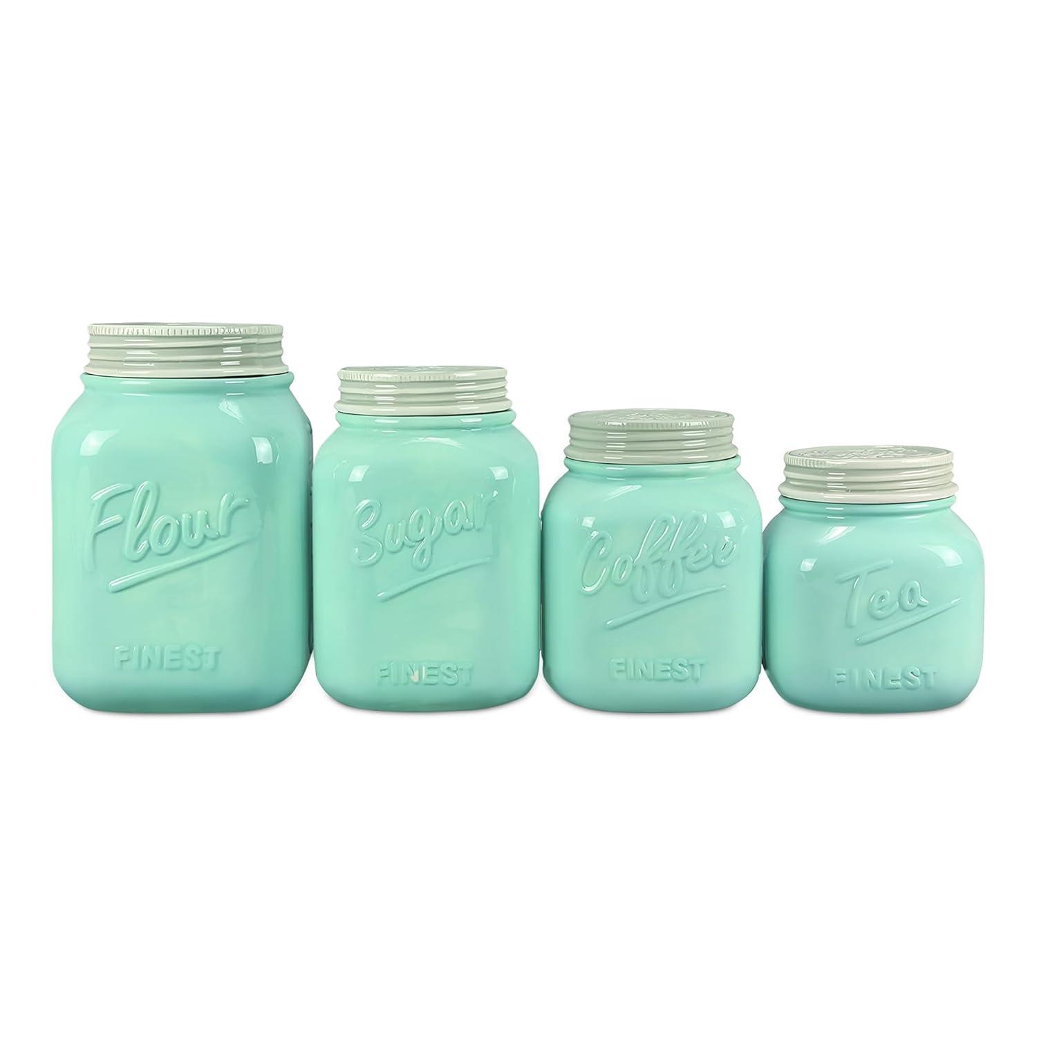 Love Happy Creations LLC Ceramic / Porcelain Canister - Set of 4 (Set of 4)