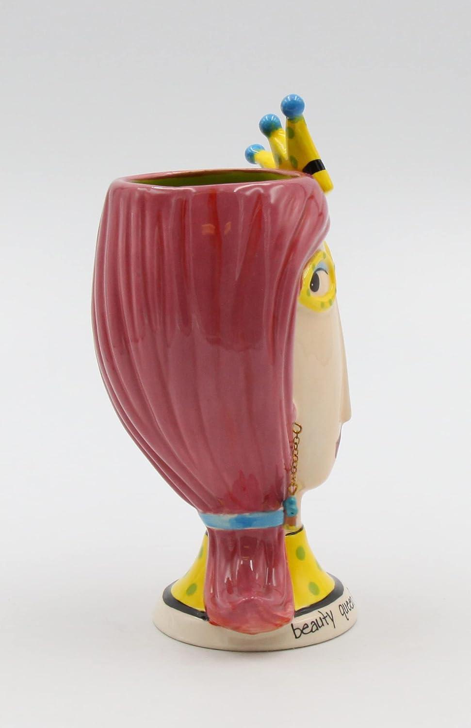 Sassy Chic 8.5'' Ceramic Beauty Queen Vase & Brush Holder