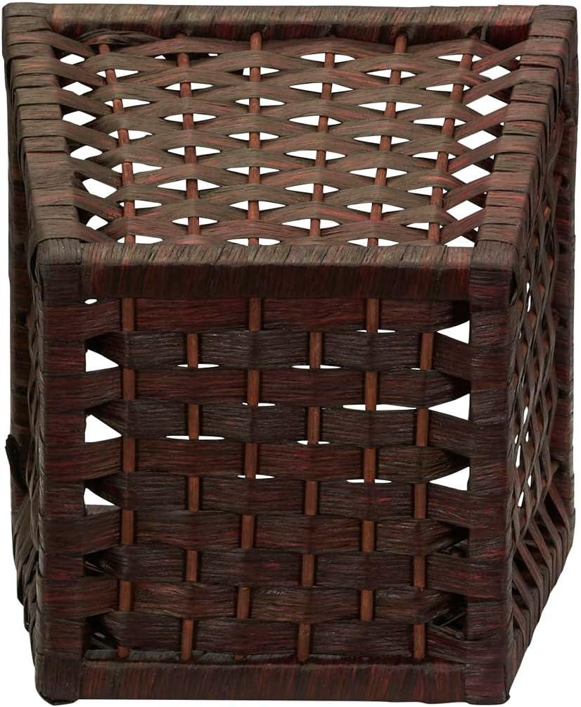 Woven Waste Basket, HandWoven Paper Rope with Removable Plastic Liner, Brown