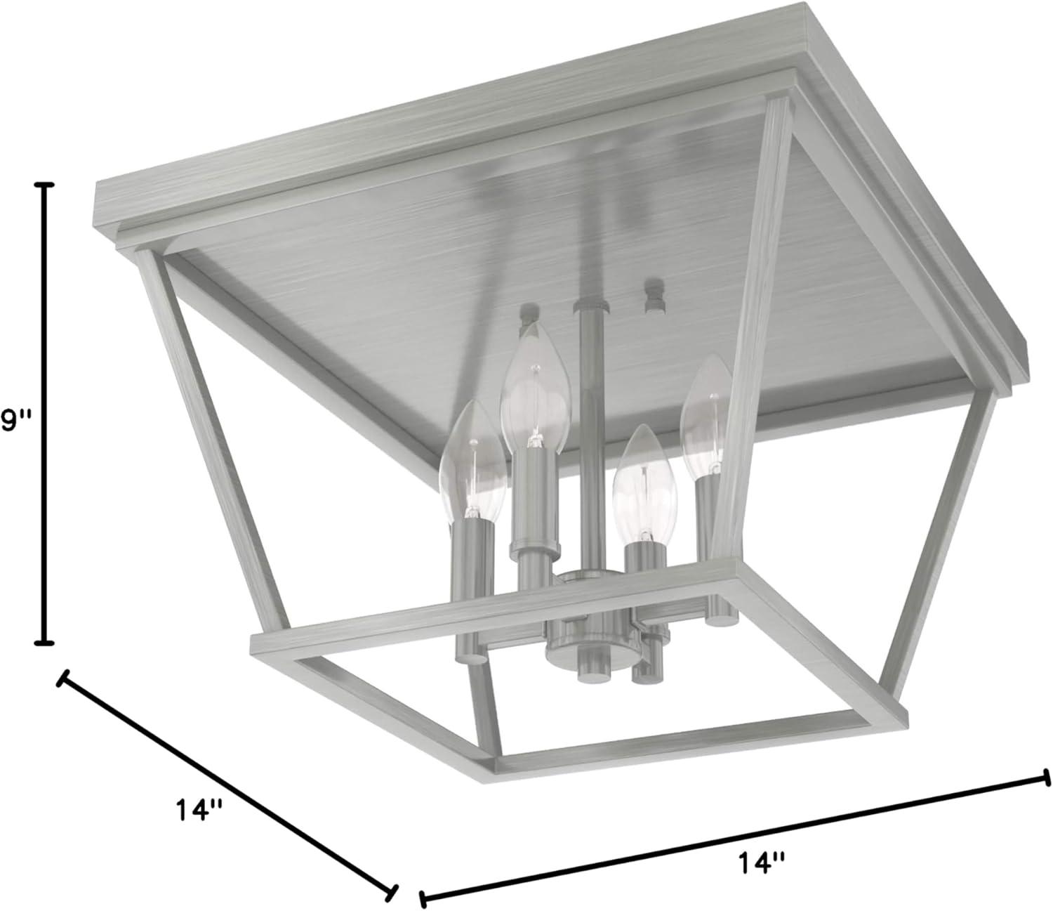 Laurel Ridge 4 - Light 14'' Lantern Square / Rectangle Flush Mount