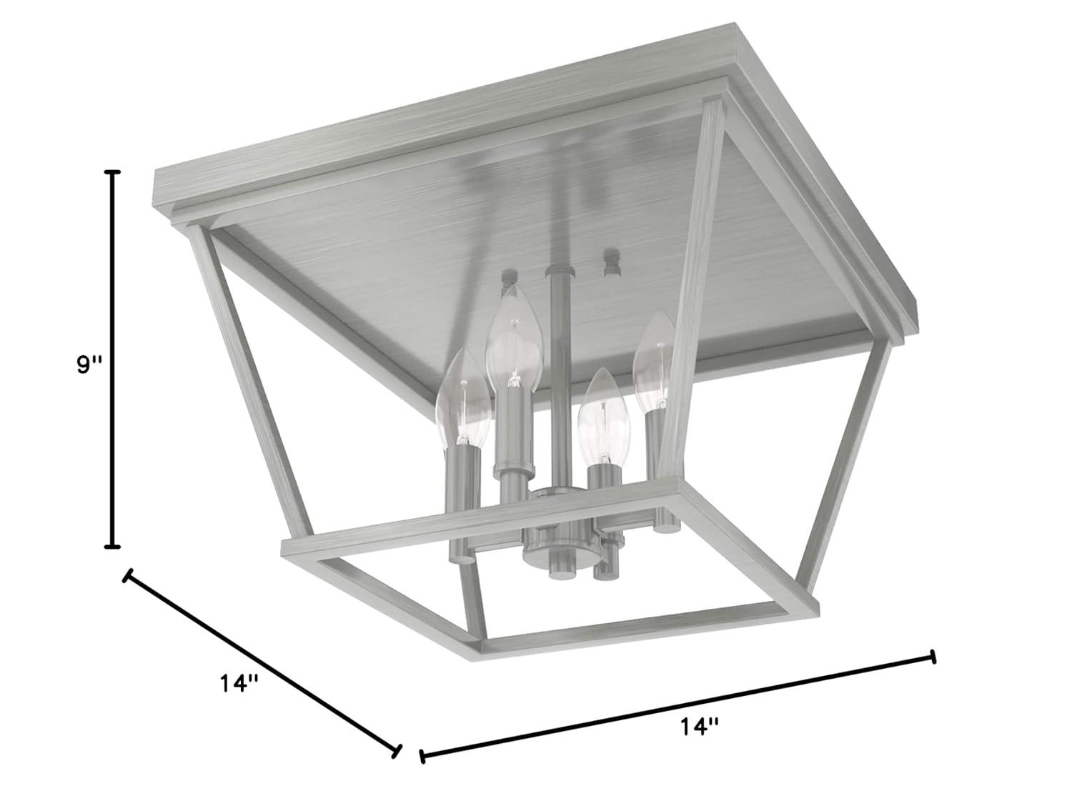 Hunter Fan Laurel Ridge 4 - Light 14'' Lantern Square / Rectangle Flush Mount