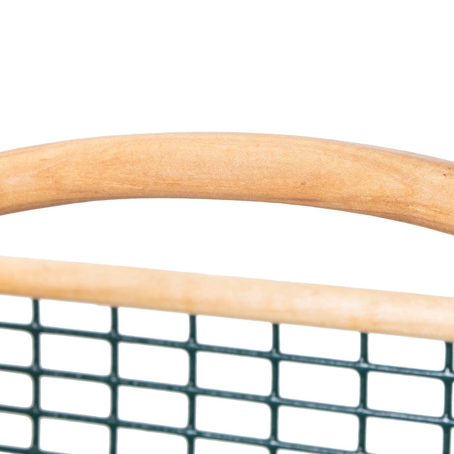 Maine Garden Hod Basket for Vegetable Gardening and Harvest Gathering or Farmhouse Decor, Pine and Oak with PVC Wire Mesh, USA Made, 16 x 9 in