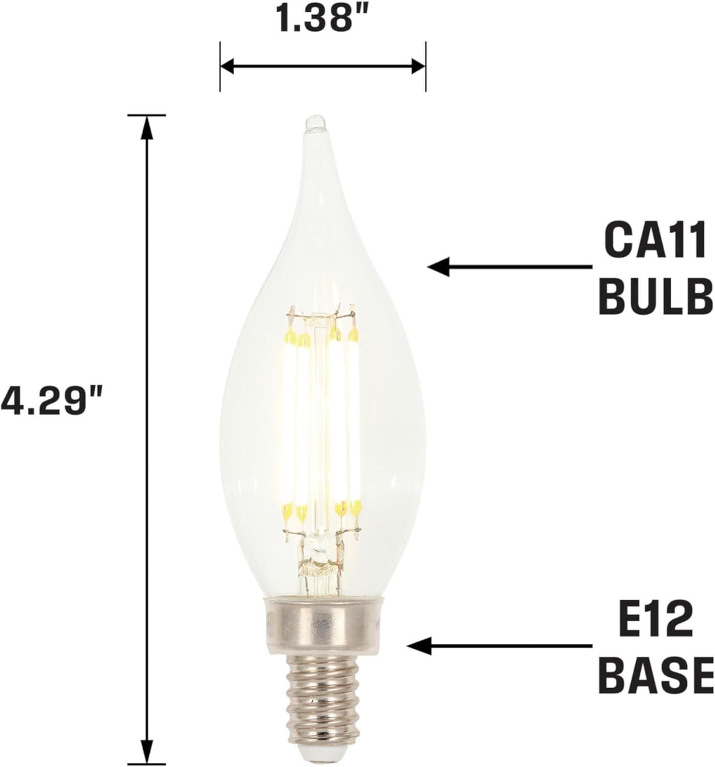 60 Watt Equivalent CA11 E12/Candelabra Dimmable LED Bulb