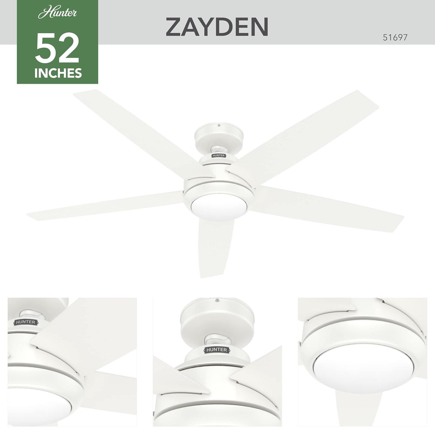 52" Zayden 5 - Blade Ceiling Fan With Lights and Remote